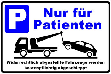 Parkplatzschild Nur fr Patienten