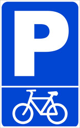 Parkplatzschild für Fahrräder