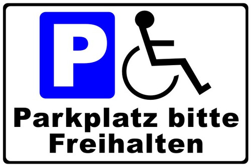 Parkplatzschild Behindertenparkplatz bitte freihalten