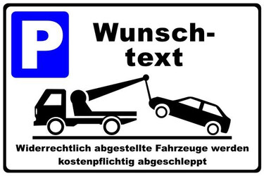 Parkplatzschild Wunschtext Zweizeilig