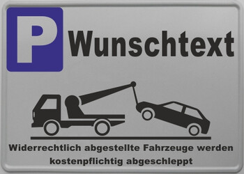reflektierendes Parkplatzschild Wunschtext einzeilig