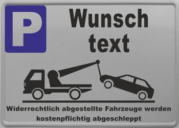 reflektierendes Parkplatzschild Wunschtext zweizeilig